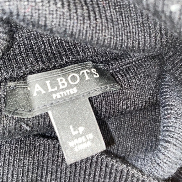 TALBOTS size large petite black knit turtleneck sleeveless top - Picture 4 of 5